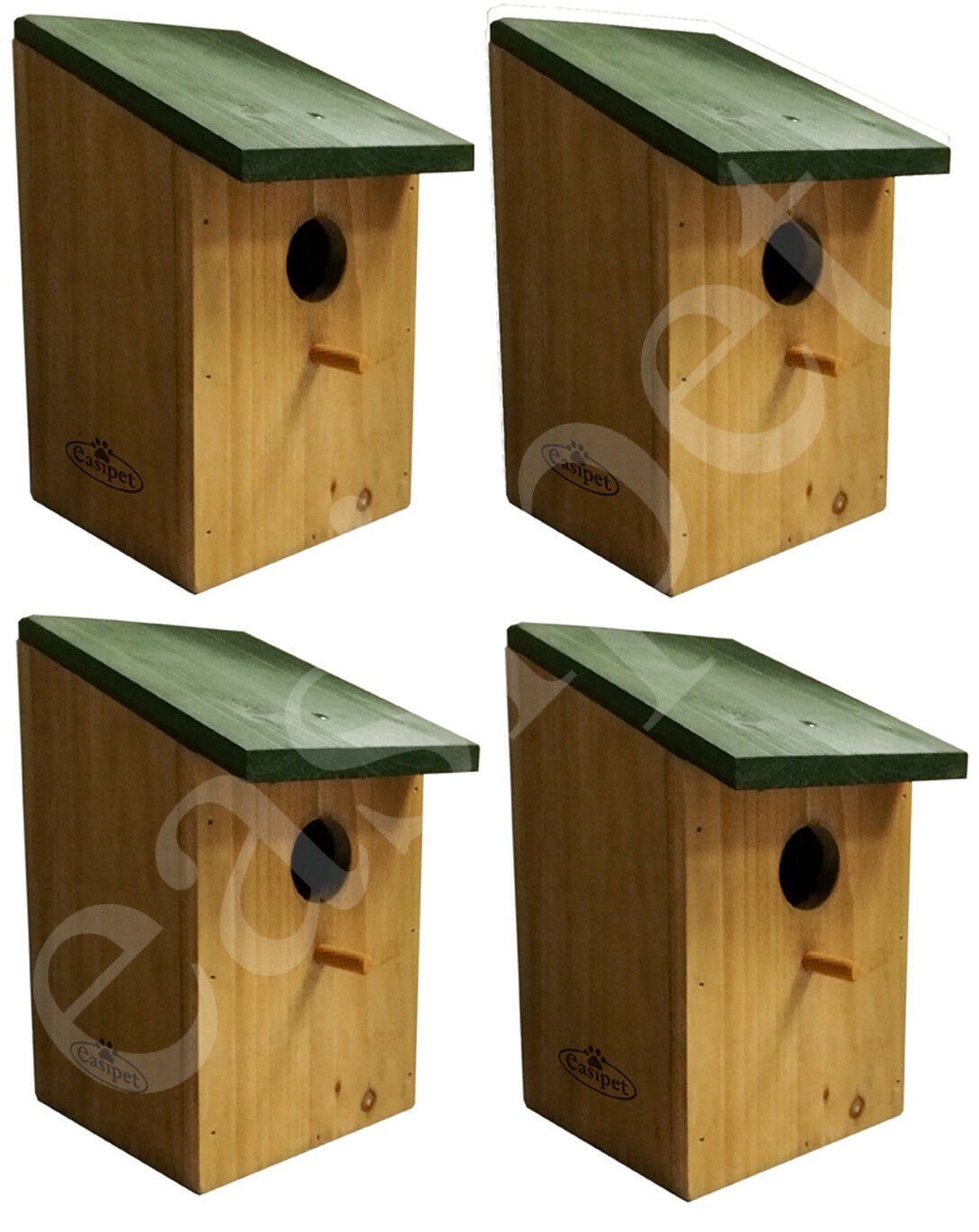 4 x New Wooden Nesting Box Traditional Bird Nest House Small Birds Bluetit Robin 