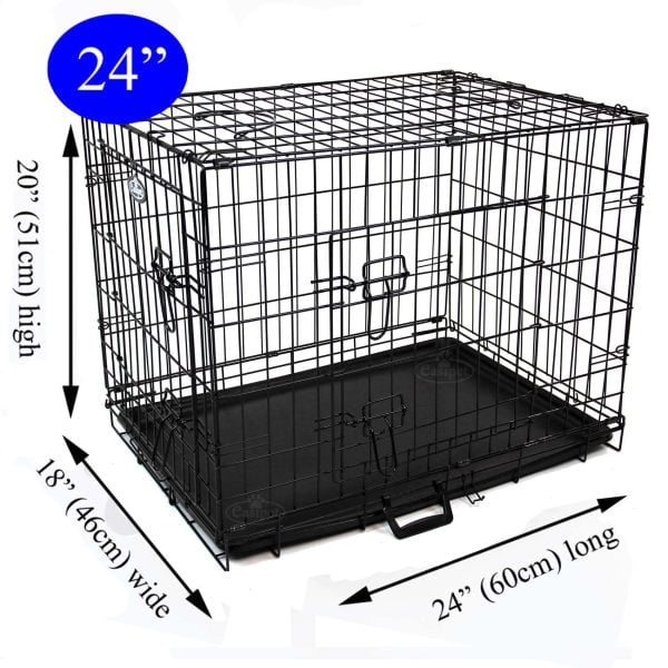 24inch black dog cage